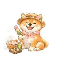 春を楽しむわんちゃん