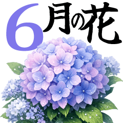 6月 春の花 大きくて見やすい挨拶スタンプ