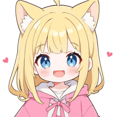 イエロー×ラブリーな女の子スタンプ