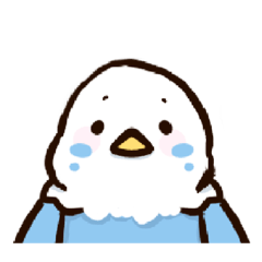 青いインコのかわいいスタンプ