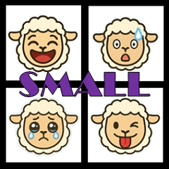 もこもこ子羊の可愛い絵文字顔風スタンプ