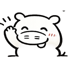 シンプル線画カバのあいさつ