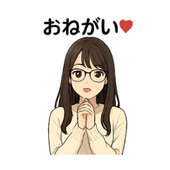 メガネ女子の日常スタンプ６