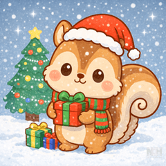 クリスマスリスのステッカー