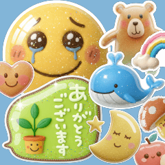 キラキラぷっくりシール風①