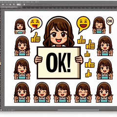 シンプルなOK＆YESスタンプでチャットを