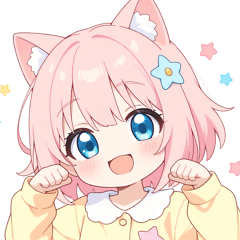 ドリームナイト猫な女の子スタンプ