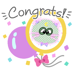 使える！キモカワ目だけネコDECOスタンプ2