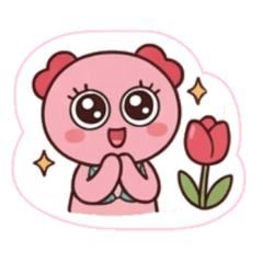 春のスタンプ ピンク桜 Bagu