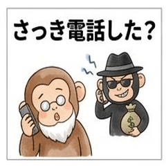 STOP詐欺！おじいちゃん猿の安心スタンプ