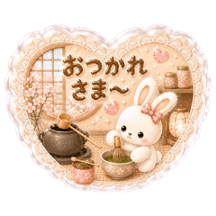 大人かわいい♡ぷくつやくまうさぎスタンプ
