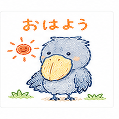クレーンタッチ！ハシビロコウのスタンプ