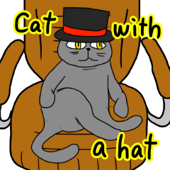 帽子をかぶったネコ