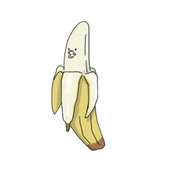 かわいいバナナのスタンプ笑