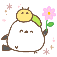 シマエナガさんと春のあおむしくん