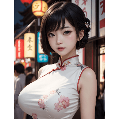 古典的なチャイナドレスの女の子の写真