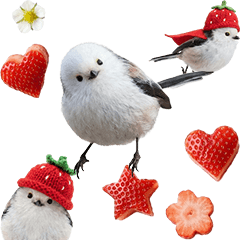 いちごとシマエナガ