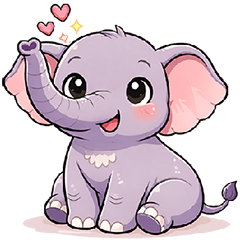 Cute Purple Baby Elephant ver.1