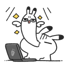限界まで働くゆるうさスタンプ