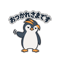 働くペンギンの動く敬語スタンプ