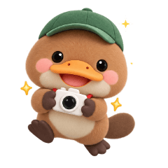 動く！カメラと写真好きカモノハシ