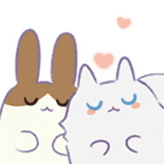 fluffy cat and pudding rabbit