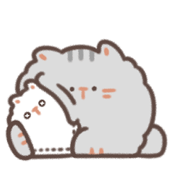 綿あめ猫 (カップル用-灰色の猫 ver.2)