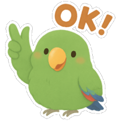 ふわふわオオハナインコのスタンプ