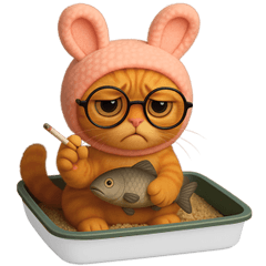 orange cat rabbit hat