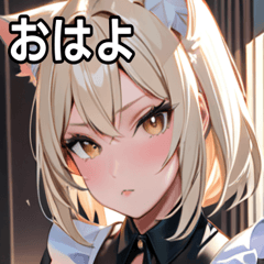 猫耳のプラチナブロンド & 甘え顔