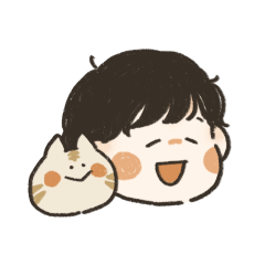 ゆるーい男の子とねこちゃんのスタンプ