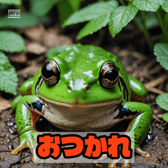 写真カエルの即レススタンプ