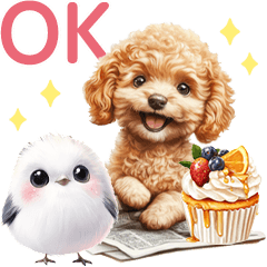 いやしのシマエナガとトイプードル