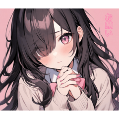 可愛い片目隠れ少女