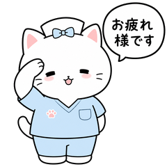 夜勤がんばるナースねこ