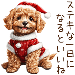 やさしいサンタトイプードルのクリスマス