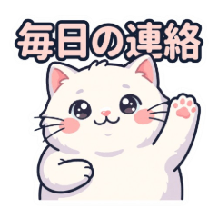 もっちり白ねこのデカ文字と毎日の連絡