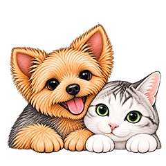片耳猫ららんと友達わんこ・リオの日常
