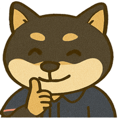 介護をする黒柴犬