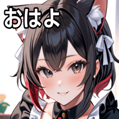 猫耳のツートンカラー & いたずらな笑顔