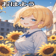 金髪大爆笑の真夏のショートヘア