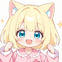 ドリームナイト猫と女の子スタンプ