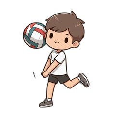 かわいいバレーボール選手のスタンプで応援