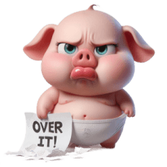 プンプン厚い唇のピンクぶた