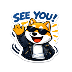 サングラスボスドッグの英語スタンプ