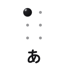 点字　あ〜を（文字あり）