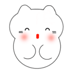動く！韓国語のかわいい白猫（日本語付）