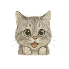 リアルな表情のイラスト猫