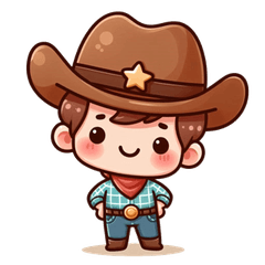 西部カウボーイの楽しいカートゥーンスタン