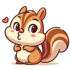 かわいいシマリスのカートゥーンスタンプで